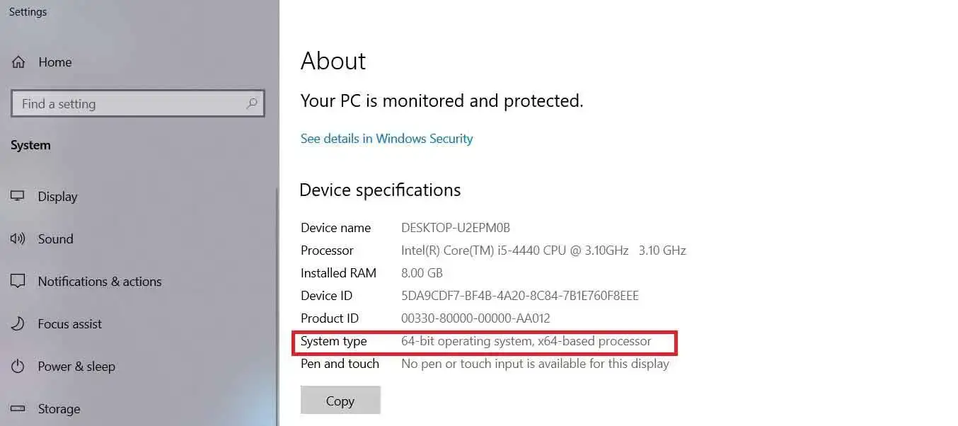 Windows 10 desktop