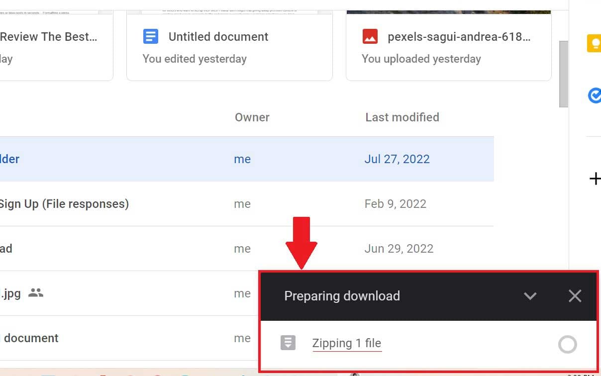 Download google drive folder