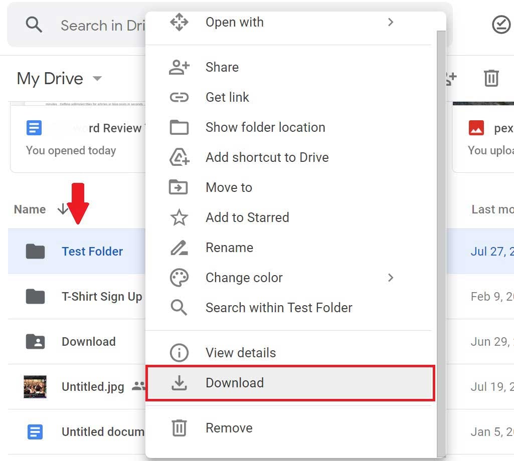 Download google drive folder