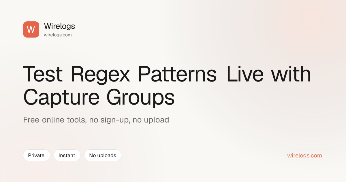 Test Regex Patterns Live with Capture Groups | Wirelogs